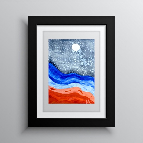 ACEO Original Ocean Painting Watercolor Seascape - Picture 2 of 11